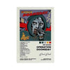 A canvas art poster featuring the MF DOOM album art and text on a white background.