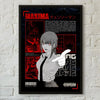 A poster featuring Makima from Chainsaw Man in a dark, intense style with red accents.