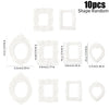 Ten random shape mini picture frames in white for DIY crafts and decor