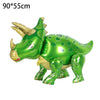 A green dinosaur balloon decoration kit featuring a standing dinosaur figure.