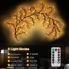 Flexible willow branch LED lights with 8 light modes displayed against a dark background.