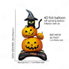 4D foil balloon featuring a witch hat and monster design with an inflatable pumpkin body