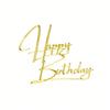 Gold acrylic happy birthday cake topper set script font