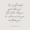 A black script rendering of Deuteronomy 31:8 on a light gray background.