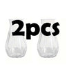Two clear plastic faceted diamond crystal vases for table decor