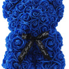 Flauschiger blauer künstlicher Rosen-Teddybär zur romantischen Dekoration
