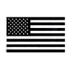 A black and white flag design featuring stars on the left and horizontal stripes on the right.