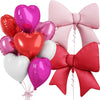 Pink Heart & Bow Balloon Set for Weddings and Showers