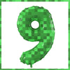 Giant Green Pixel Number Foil Balloon for Birthday Parties