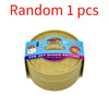 A yellow squishy dumpling stress relief toy in a plastic basket with a label indicating a set edition.