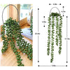 Artificial plant vines wall hanging in a white pot with green foliage