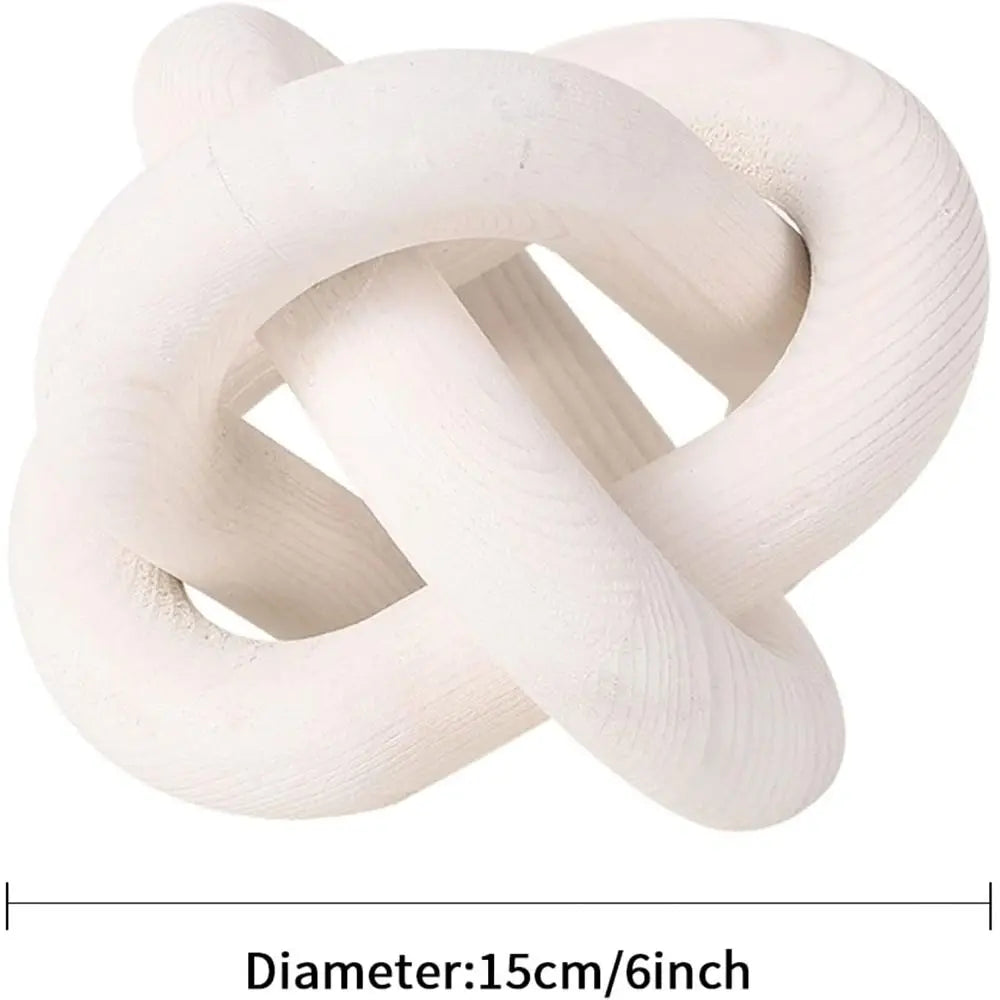 Hand carved white wood knot coffee table decor with a diameter of 15cm or 6inch
