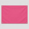 A rectangular pink fabric flag with grommets, ready for a custom photo design.