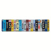 A rectangular metal sign featuring the text ITS5 OCLOCK SOMEWHERE in various colors and fonts for bar or wall decor.