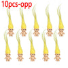 Ten yellow mini retro troll doll collectible figures shown in various poses.