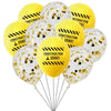 A bunch of yellow latex balloons with black text reading CONSTRUCT ZONE!