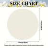 Size chart showing the dimensions of a round placemat, 15 inches by 38 cm.