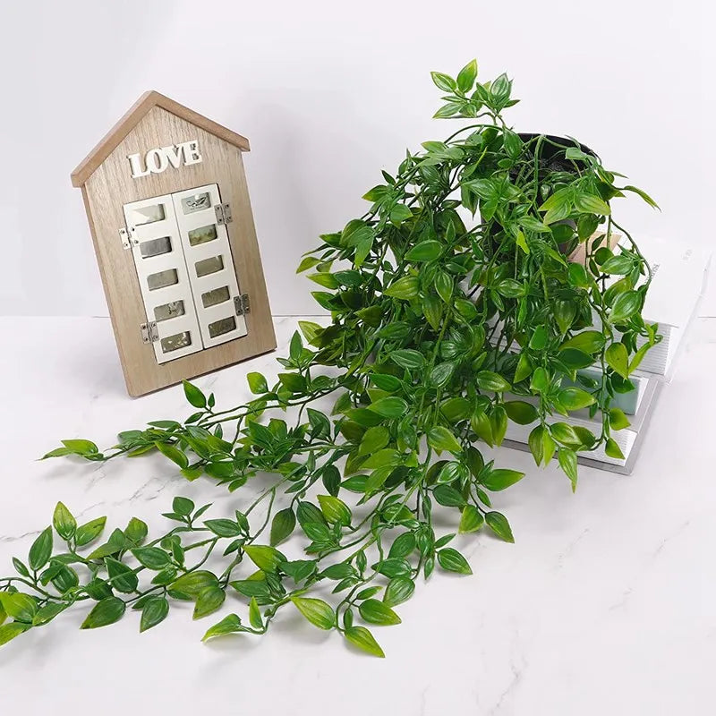 Artificial ivy garland with a pot used for home and event decoration