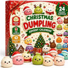 A box of Christmas Dumpling Advent Calendar featuring 24 squishy toys and festive holiday surprises.