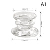 Clear glass candle holder with a tiered, decorative design for candles or small items.