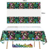 A set of decorative fabric panels featuring woodland animals and floral patterns for party decor.
