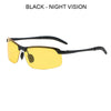 Black night vision sunglasses with yellow lenses and black frame