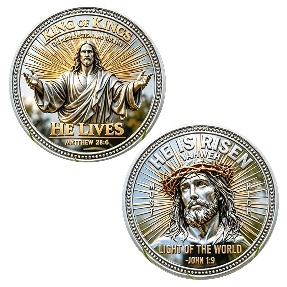 Easter "The Lord Is Risen" Inspirational Coin — Faith & Prayer Keepsake