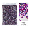 Bag of purple and pink hotfix glass rhinestones with crystal and crystal AB finishes