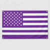 A custom photo flag featuring a purple field with white stars and horizontal stripes.