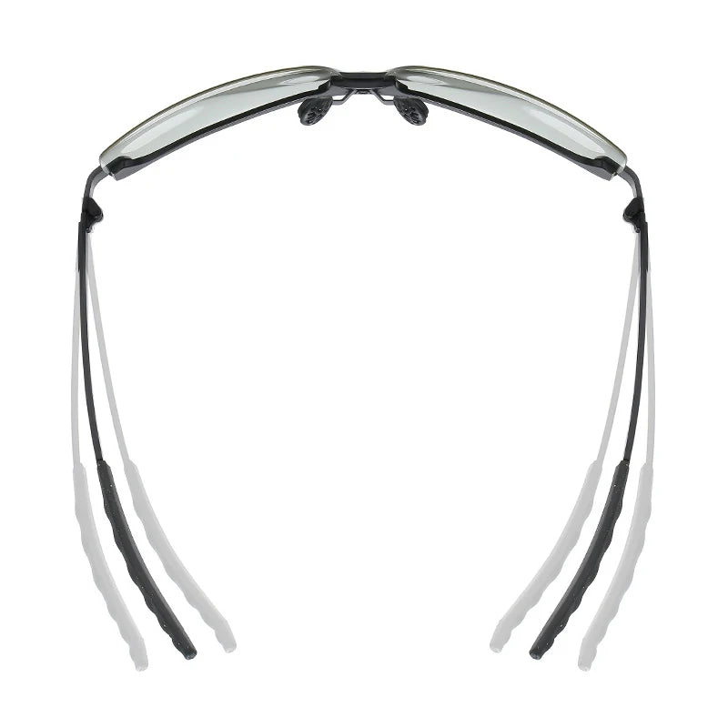 Men's photochromic polarized driving sunglasses with an alloy frame.