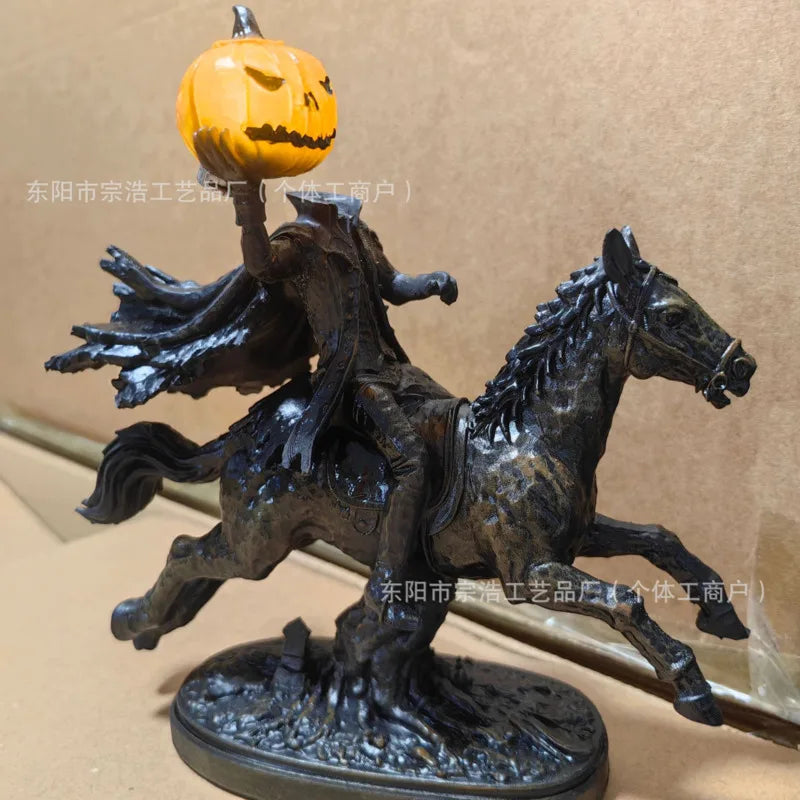Headless Horseman Statue Halloween Spooky Figurine