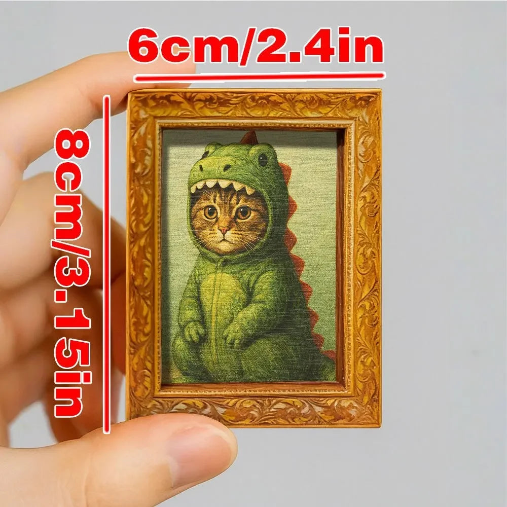 Vintage Cat in Dinosaur Costume Fridge Magnet