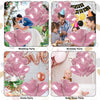 Eine Sammlung rosa Herz-Foil-Ballons in verschiedenen Größen und Farben für Hochzeiten, Geburtstage und Babypartys.