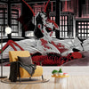 Gothic Vampire Woman Tapestry with Horns & Blood Stains