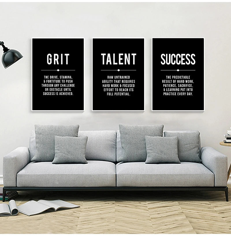 Motivational Canvas Wall Art – Grind Hustle Success