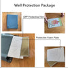 Paquete de protección que muestra una película protectora OPP, una placa de espuma protectora y una placa metálica de banda d