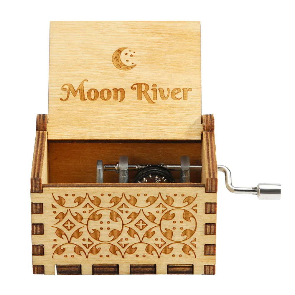 Retro Hand-Cranked Wooden Music Box