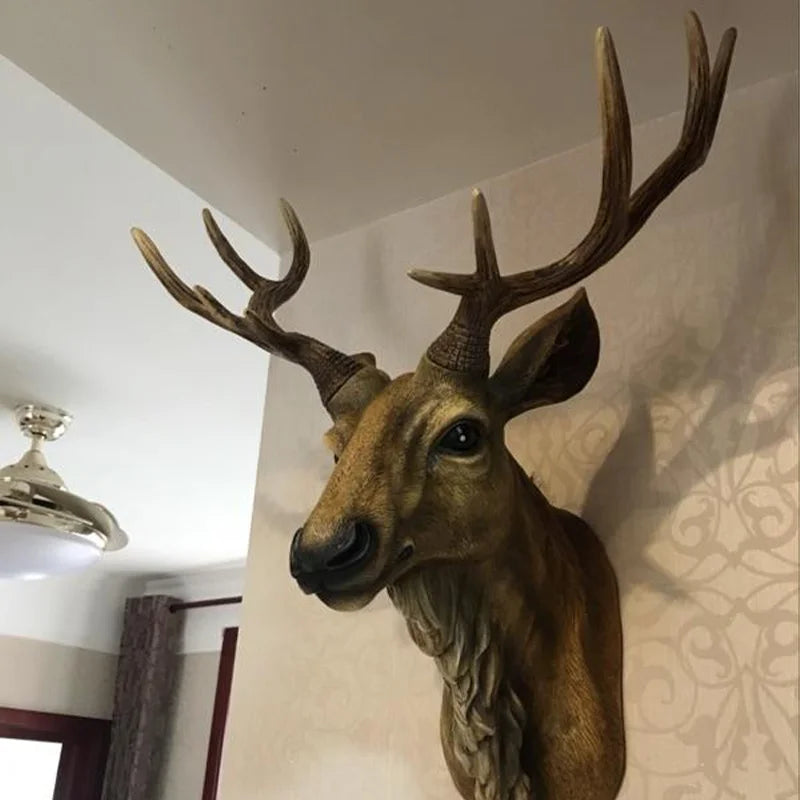 Rustic Faux Deer Head Wall Décor with Antlers