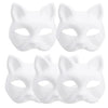 A set of blank white cat half masks for DIY decoration and cosplay