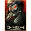 A dark, stylized anime illustration featuring a fierce character with spiky blue hair and glowing red eyes, alongside a skull