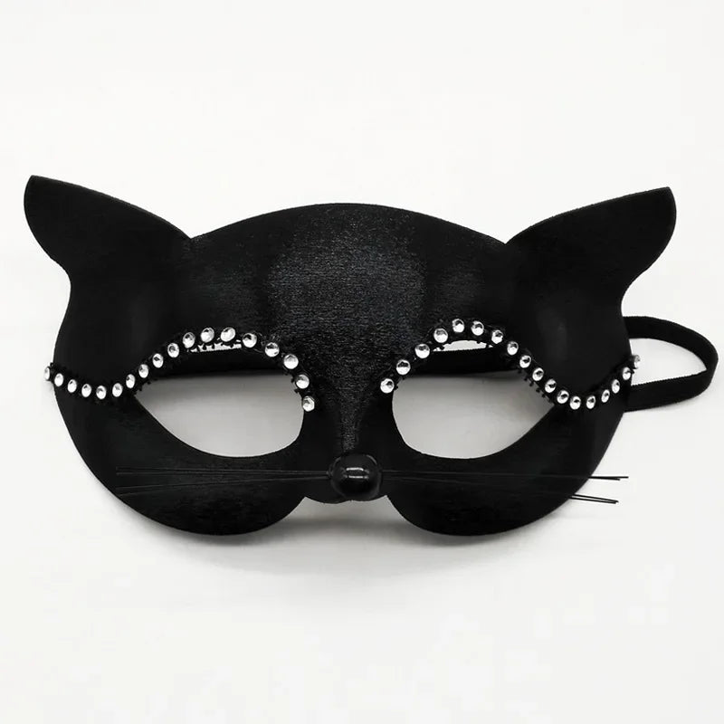 Black elegant lace half-face mask for masquerade or cosplay