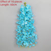 A vertical arrangement of 10 pieces of light blue artificial wisteria flowers, measuring 60cm in length.