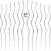 A set of 48 clear glass rainbow birthday candles displayed vertically.