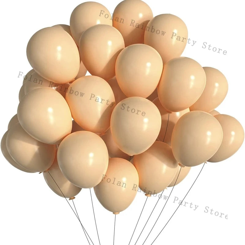 A set of matte latex balloons in pink and blue forming a balloon garland.