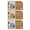 A set of three vanity mirrors demonstrating natural, warm, and cold light settings.