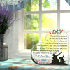A personalized oval gift design featuring the text I love you Dad and a silhouette of a father and child.