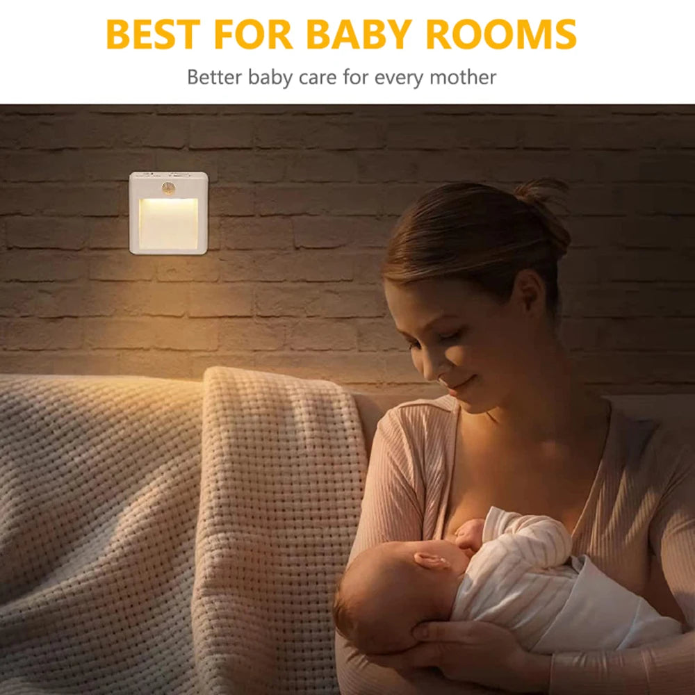 Motion Sensor Night Light with Dimmable Warm LED