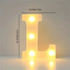 A glowing yellow LED letter light shaped like the capital letter L, used for room or party decor.