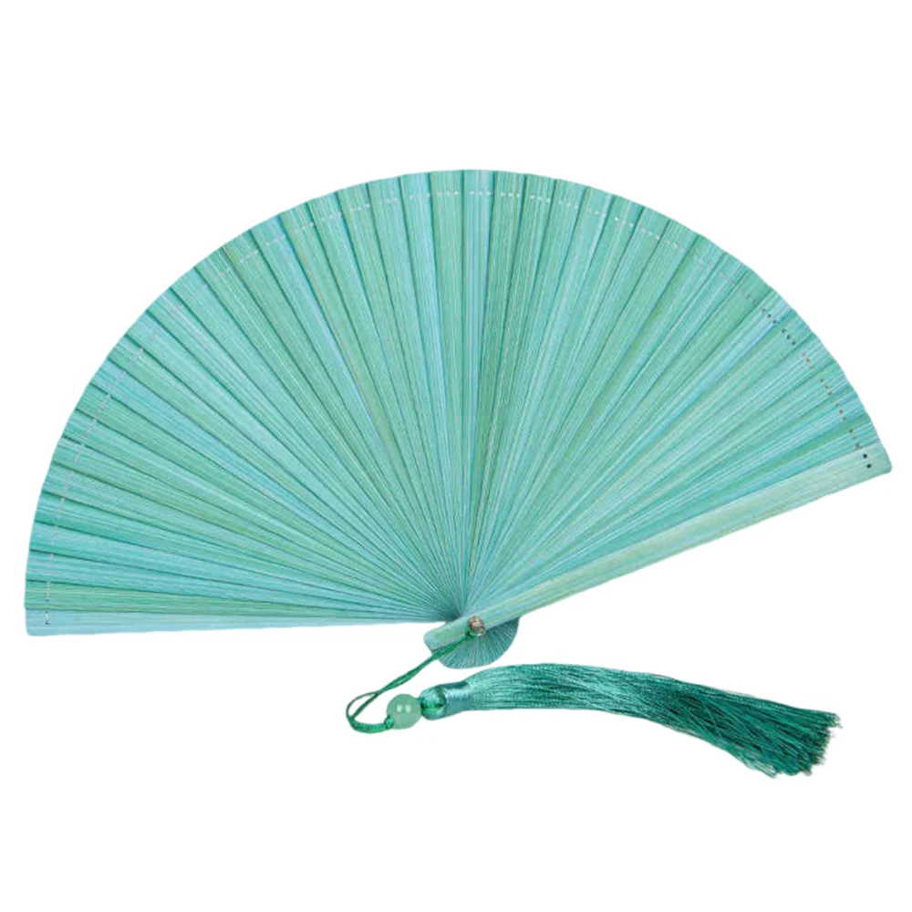 Classic Bamboo Folding Fan with Tassel