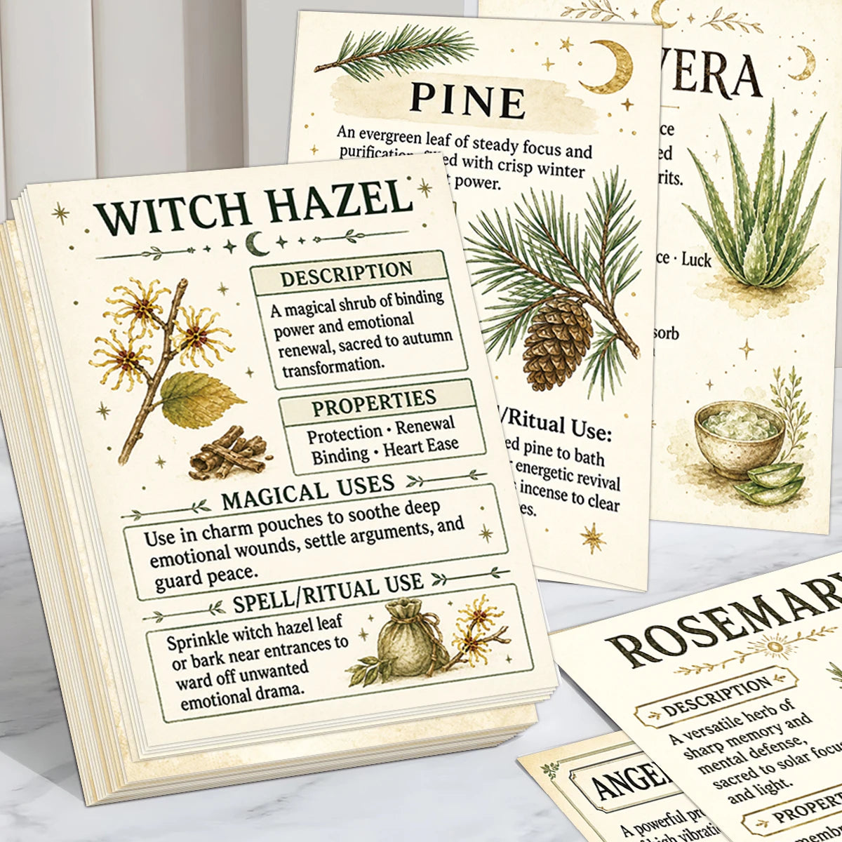Herbal Properties Reference Cards for Witches & Apothecaries